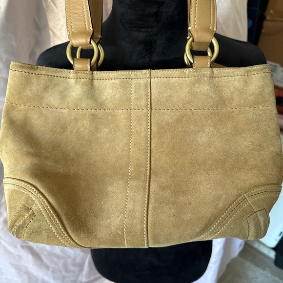 Coach Tan Suede Handbag + Coach leather wallet - Picture 8 of 14